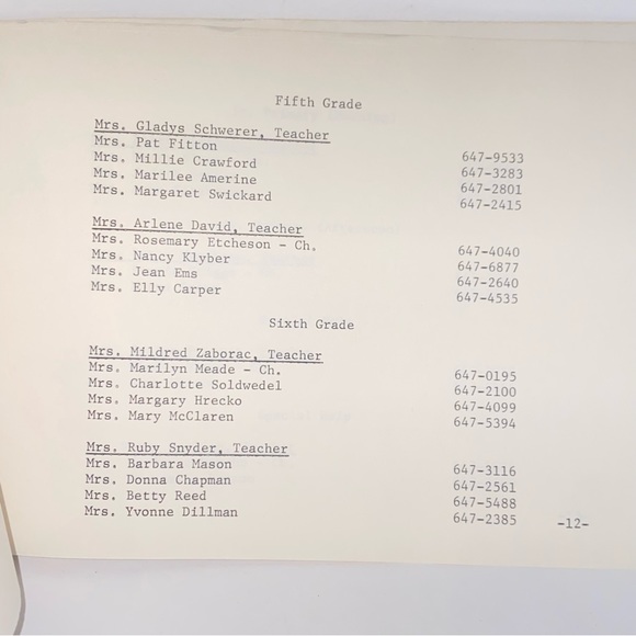 Vintage 1960s Canton Illinois Central School District #20 PTA Directory - Picture 9 of 11